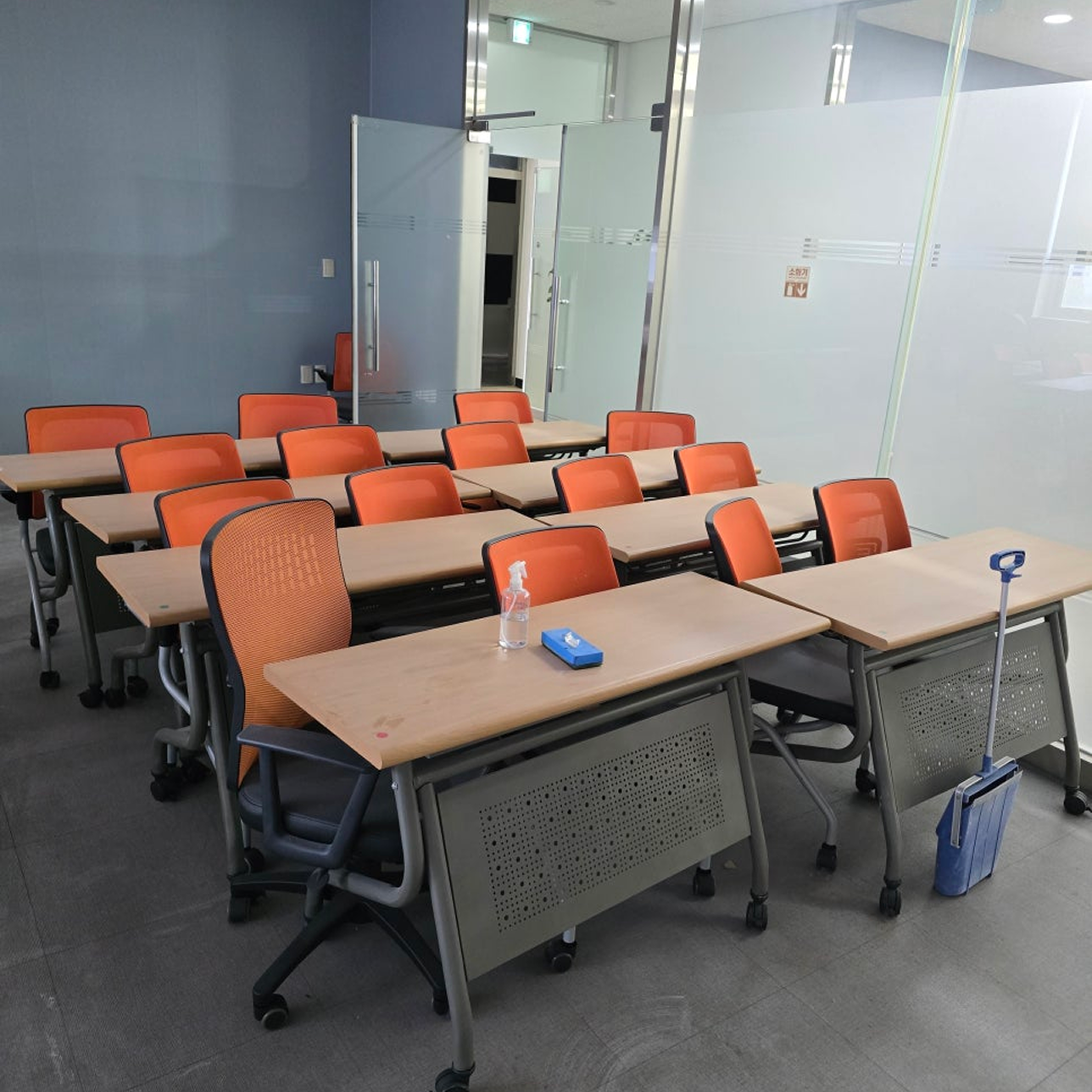 2인용 수강용 테이블 + 폴더블 의자 세트